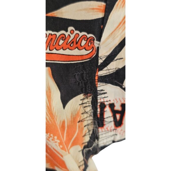 San Francisco Giants Rayon Spooner Aloha Robe L/XL Cotton Hawaiian Floral Black - Picture 8 of 14